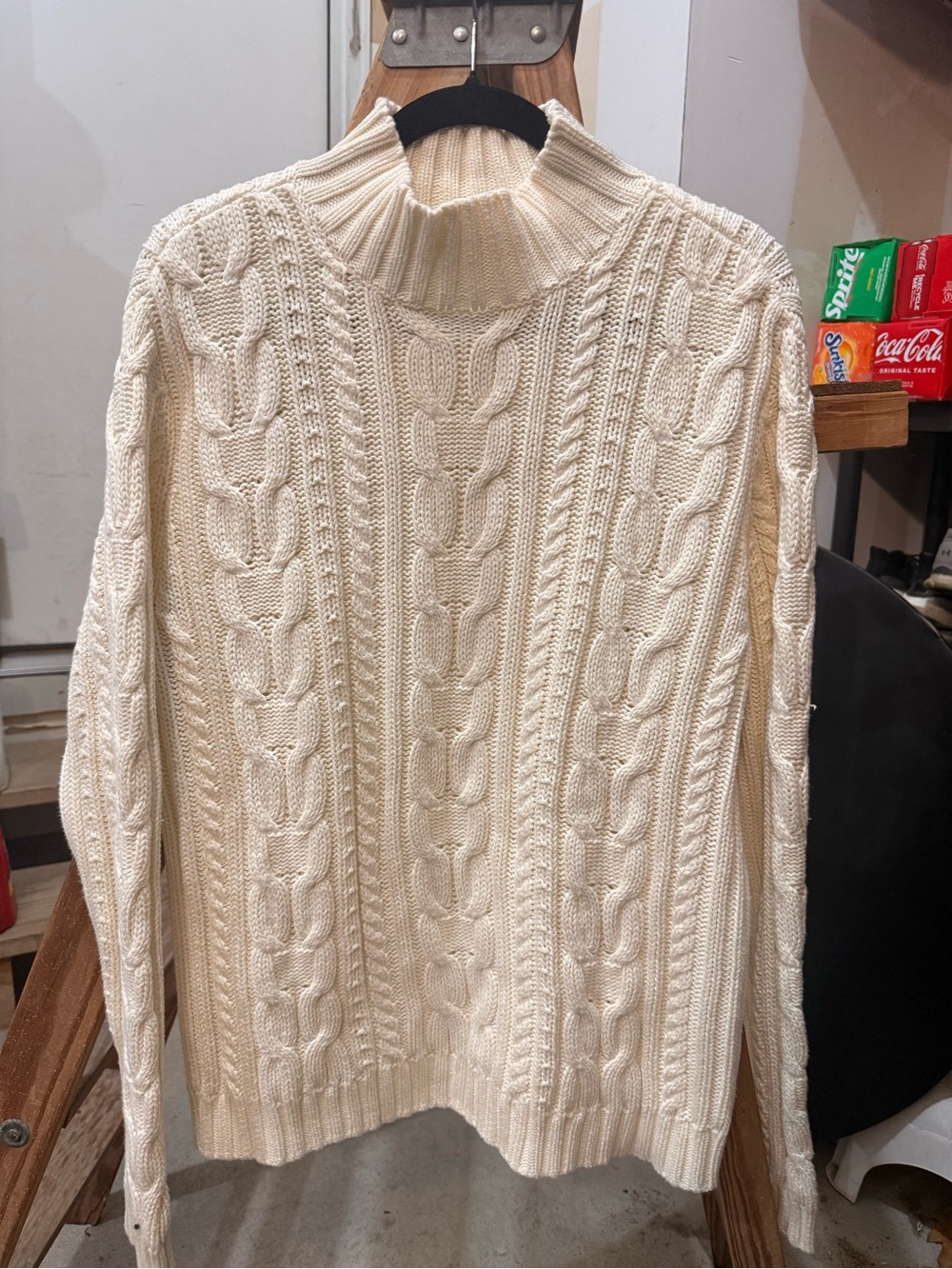 Chaps Ivory Cable Knit Pullover Sweater